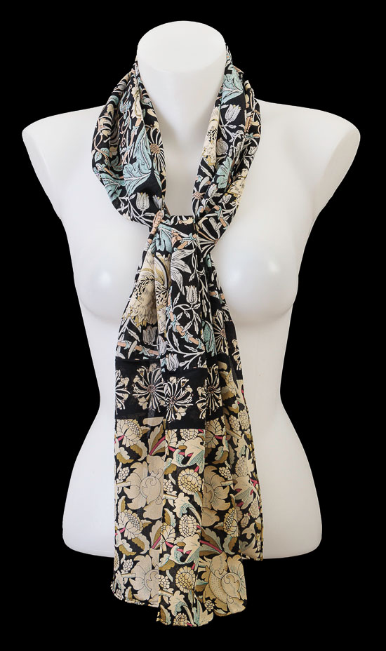 William Morris silk scarf : Mix Black