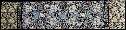 William Morris scarf : Mix Black (unfolded)