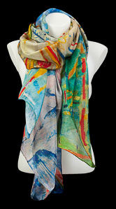 Edward Munch silk Habotai scarf : Sunset