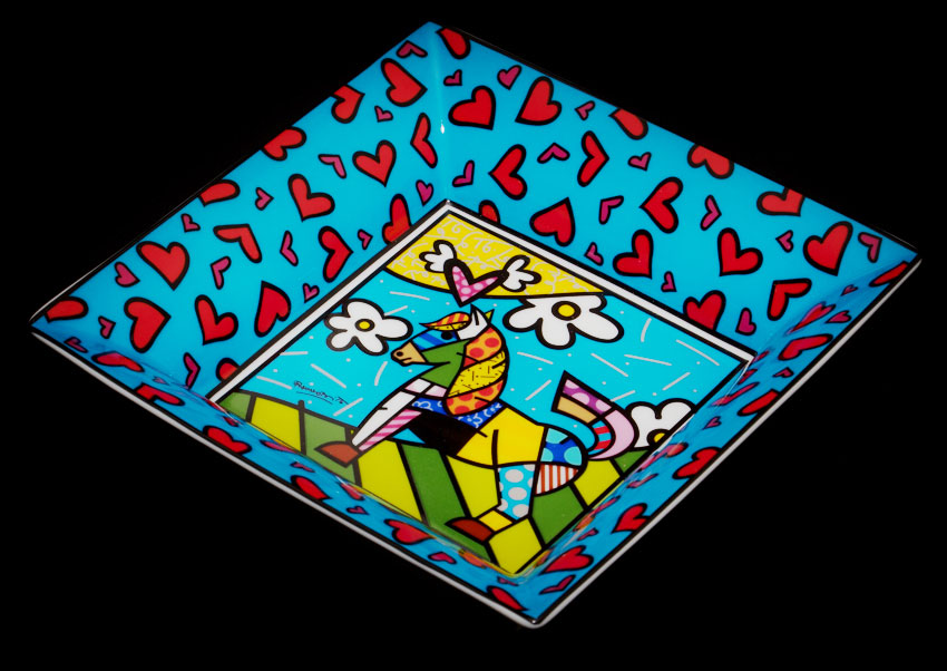 Copa en porcelana Romero Britto : Dancer (azul) (Detalle 3)