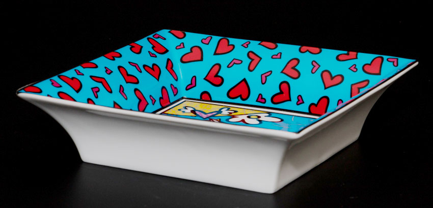 Copa en porcelana Romero Britto : Dancer (azul) (Detalle 1)