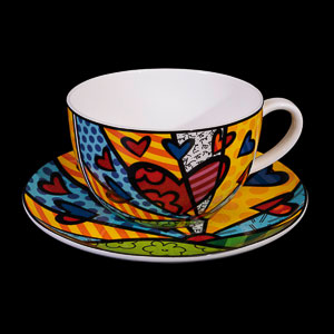 Romero Britto teacup and saucer : A new day