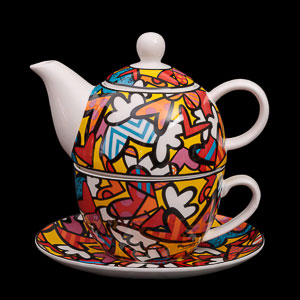 Goebel : Romero Britto Porcelain Tea for One : All we need is love