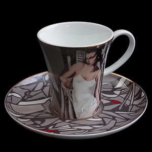 Tamara de Lempicka  coffee cup and saucer : Portrait of Mrs Allan Bott