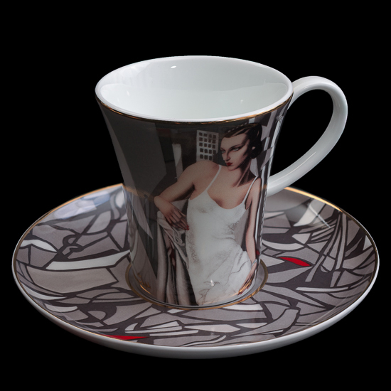 Tamara de Lempicka Porcelain coffee cup, Portrait of Mrs Allan Bott (Goebel)