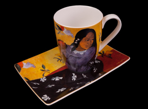 Goebel : Paul Gauguin Porcelain mug and saucer, Woman with a mango
