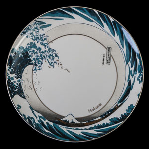 Plato de porcelana Hokusai : La gran ola de Kanagawa