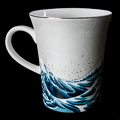 Mug Hokusai, en porcelana : La gran ola de Kanagawa, detalle n°2