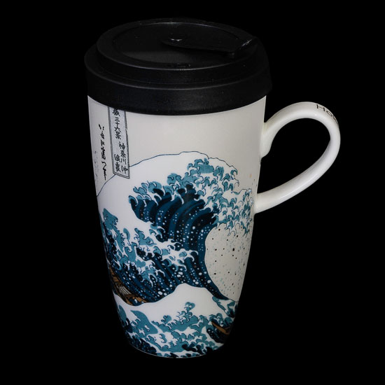 Mug to go Hokusai en porcelaine : La grande vague de Kanagawa