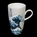 Mug Coffee-To-Go Hokusai, en porcelana : La gran ola de Kanagawa, detalle n°1