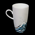 Mug Coffee-To-Go Hokusai, en porcelana : La gran ola de Kanagawa, detalle n°2