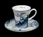 Hokusai coffee cup and saucer : The Great Wave of Kanagawa II