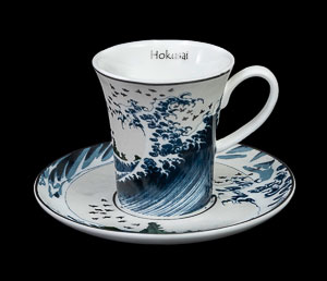 Goebel : Taza de café con platillo Hokusai : La gran ola de Kanagawa II