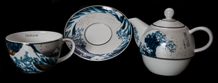 Hokusai porcelain Tea for One : The Great Wave of Kanagawa (details)