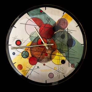 Horloge murale en verre Kandinsky : Cercles dans le cercle