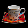 Vassily Kandinsky expresso cup and saucer, Heavy red