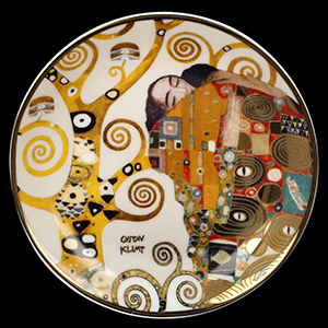 24cm gold Goebel Porzellan Artis Orbis Gustav Klimt Sektglas DER KUSS H 