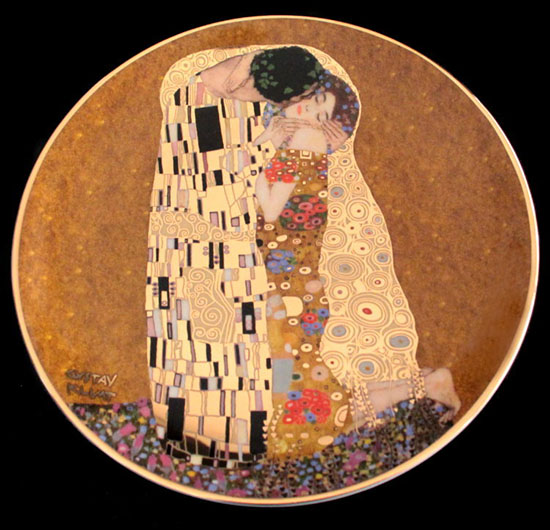 Gustav Klimt porcelain plate : The kiss, Goebel