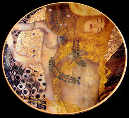 Plato en porcelana Gustav Klimt : Sea Serpents, Goebel