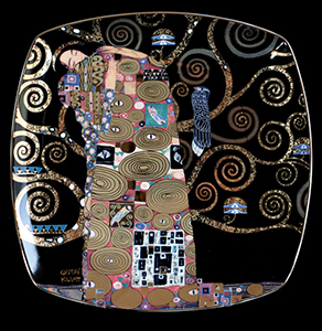 Goebel : Piatto Gustav Klimt : Fulfillment (nero 21 cm)
