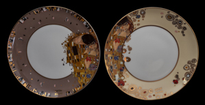 Goebel : Set di 2 piatti Gustav Klimt : Il bacio (bicolori)