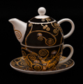 Gustav Klimt porcelain Tea for One : The tree of life (black), Goebel