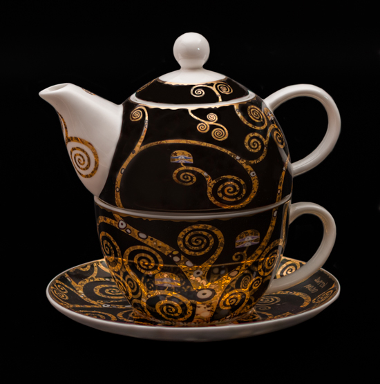 Gustav Klimt porcelain Tea for One : The tree of life (black), Goebel