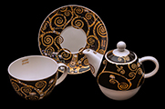 Gustav Klimt porcelain Tea for One : The tree of life (black) (Detail 2)