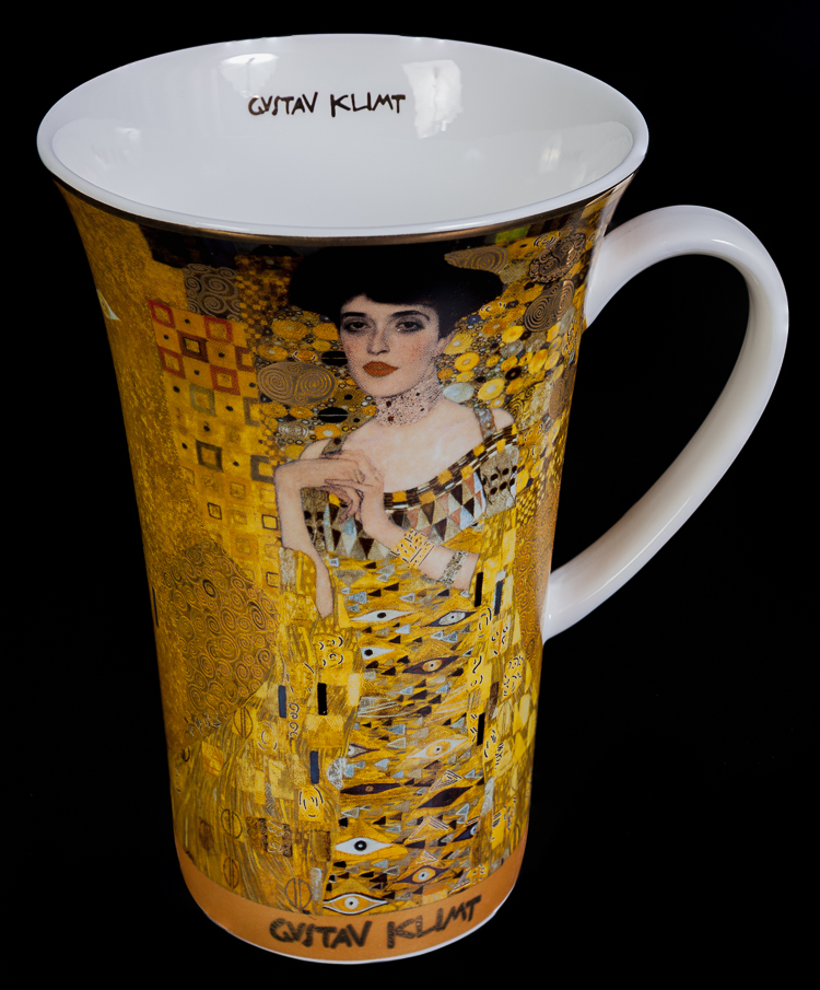 Gustav Klimt Artistic Mug : Adele Bloch Bauer, H : 15 cm - Ø : 10 cm, Goebel