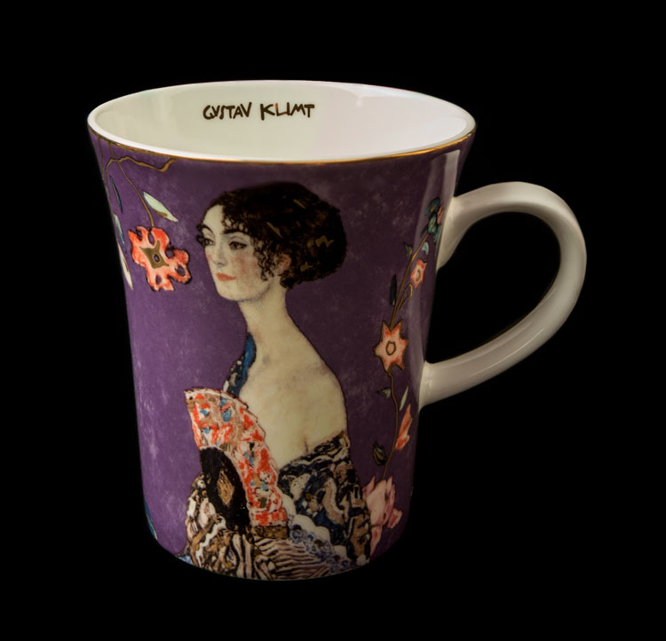 Tasse porcelaine Gustav Klimt Portrait d'Adele Bloch-Bauer Dame Femme en or 