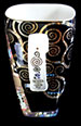 Gustav Klimt Porcelain mug, Fullfilment (black) detail n°2