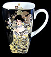 Gustav Klimt Porcelain mug, Adele Bloch Bauer (black)