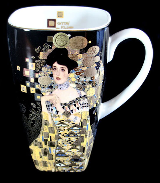 Gustav Klimt Porcelain mug, Adele Bloch Bauer (black) (Goebel)