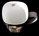 Gustav Klimt Porcelain mug, The kiss (black) detail n°1