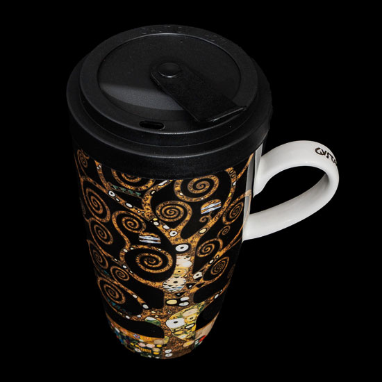 Mug Coffee-To-Go Gustav Klimt, en porcelana : El árbol de la vida