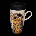 Mug Coffee-To-Go Gustav Klimt, in porcellana : Il bacio, dettaglio n°1