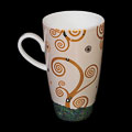 Mug Coffee-To-Go Gustav Klimt, en porcelana : El beso, detalle n°3