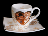 Gustav Klimt expresso cup and saucer, Heart Kiss