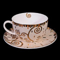 Grande Tasse à thé et Capuccino Gustav Klimt, Le baiser (blanc)