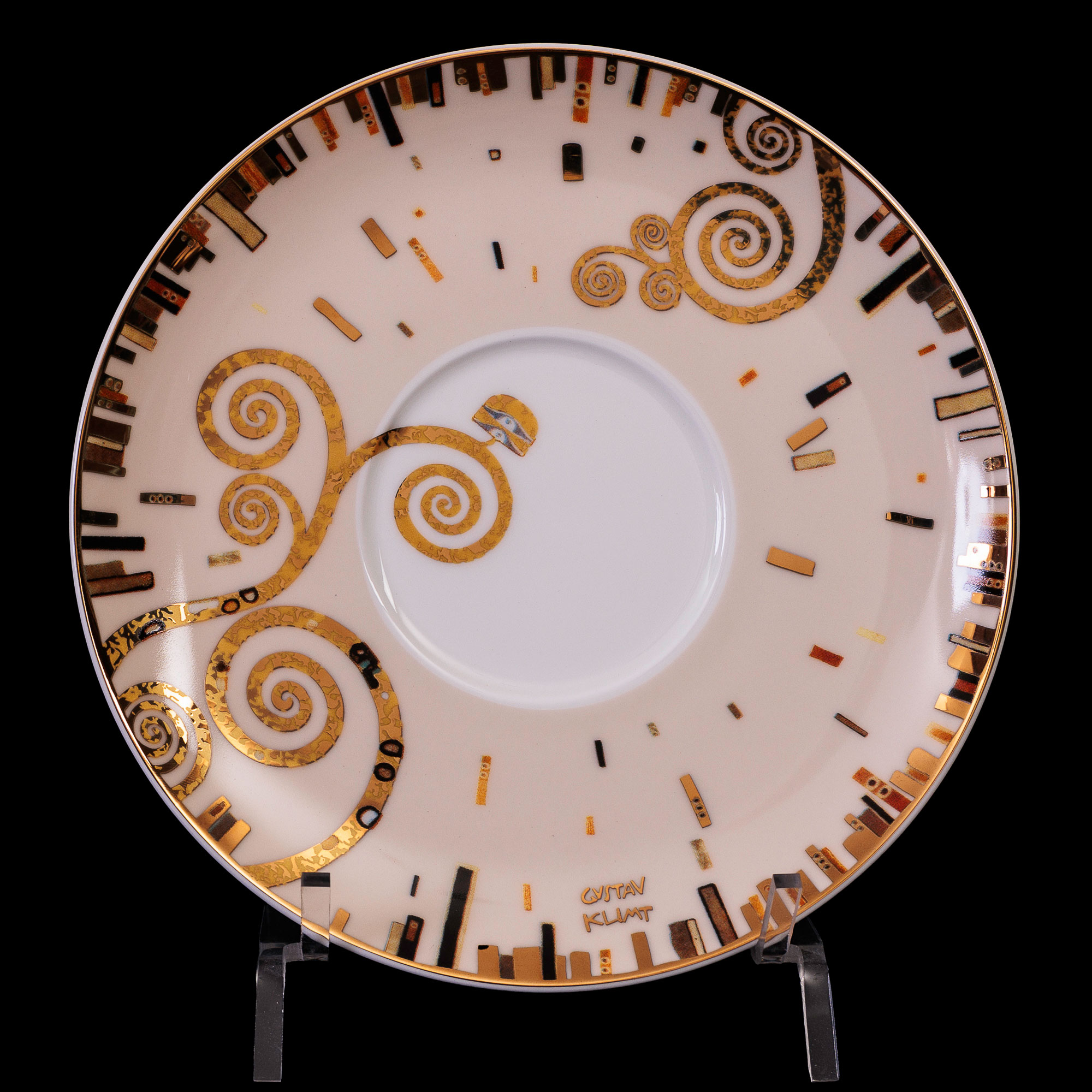 Gran taza de té y capuccino Gustav Klimt, El beso (blanco)