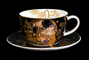 Grande Tasse à thé Gustav Klimt, Le baiser (noir)