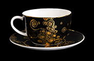 Grande Tasse à thé Gustav Klimt, Le baiser (noir)
