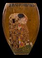 Vaso Gustav Klimt, en vidrio : El beso