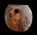 Vaso Gustav Klimt, en vidrio : El beso