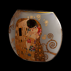 Gustav Klimt frosted glass vase : The kiss (22 cm)