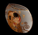 Gustav Klimt frosted glass vase : The kiss, detail n°3