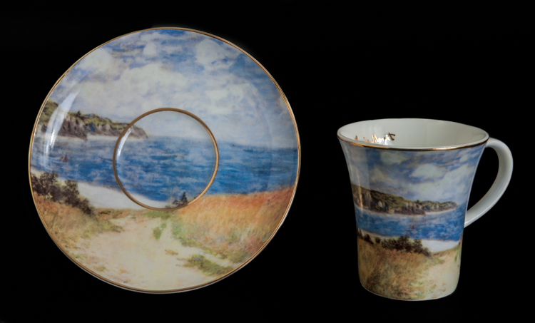 Claude Monet coffee cup and saucer : Chemin dans les blés (Goebel) | Thermobecher