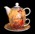 Alfons Mucha porcelain Tea for One : Topaz, Goebel