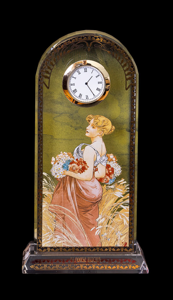 Horloge de bureau Alfons Mucha : L'été, Goebel