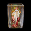 Alfonse Mucha Glass candle jar : Fall, Goebel